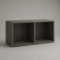 TV-Lowboard aus melaminharzbeschichteter Spanplatte mit 2 offenen Fächern, Dunkelgrau, 100 x 40 x 50 cm