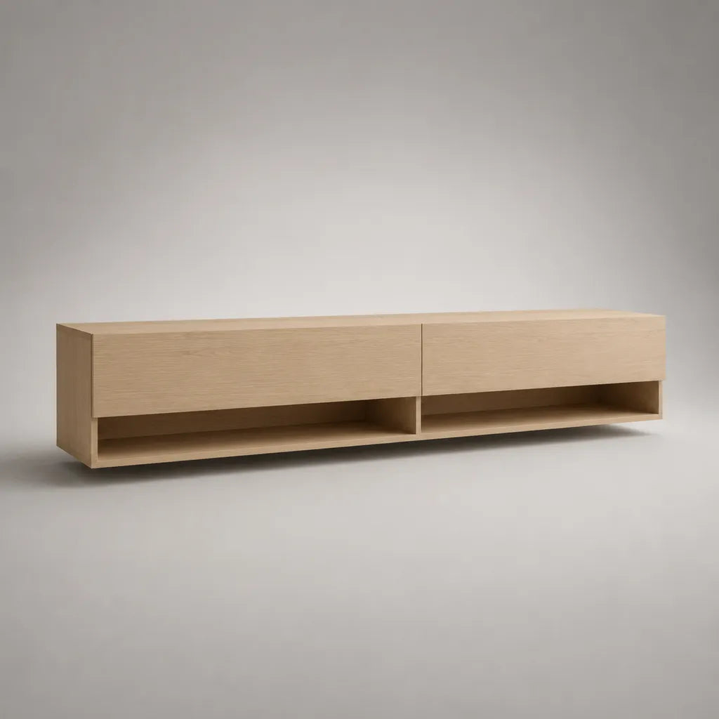 TV-Lowboard aus MDF mit Eichenfurnier, 180 × 40 × 50 cm, Natur